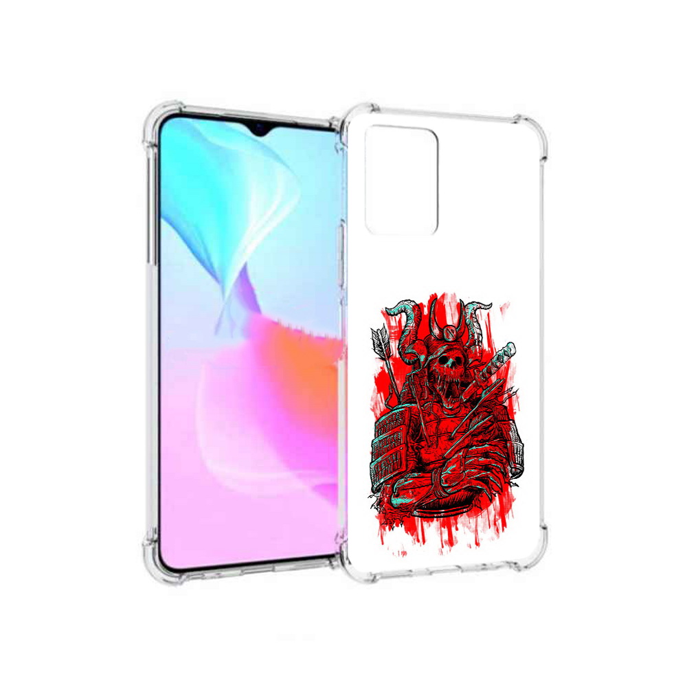 

Чехол MyPads Tocco для Vivo Y33s красный скелет воин (PT226981.417.413), Прозрачный, Tocco