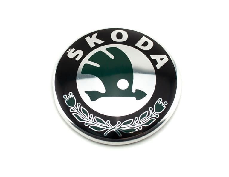 

Эмблема на капот SKODA зеленая 88 мм, Зеленый
