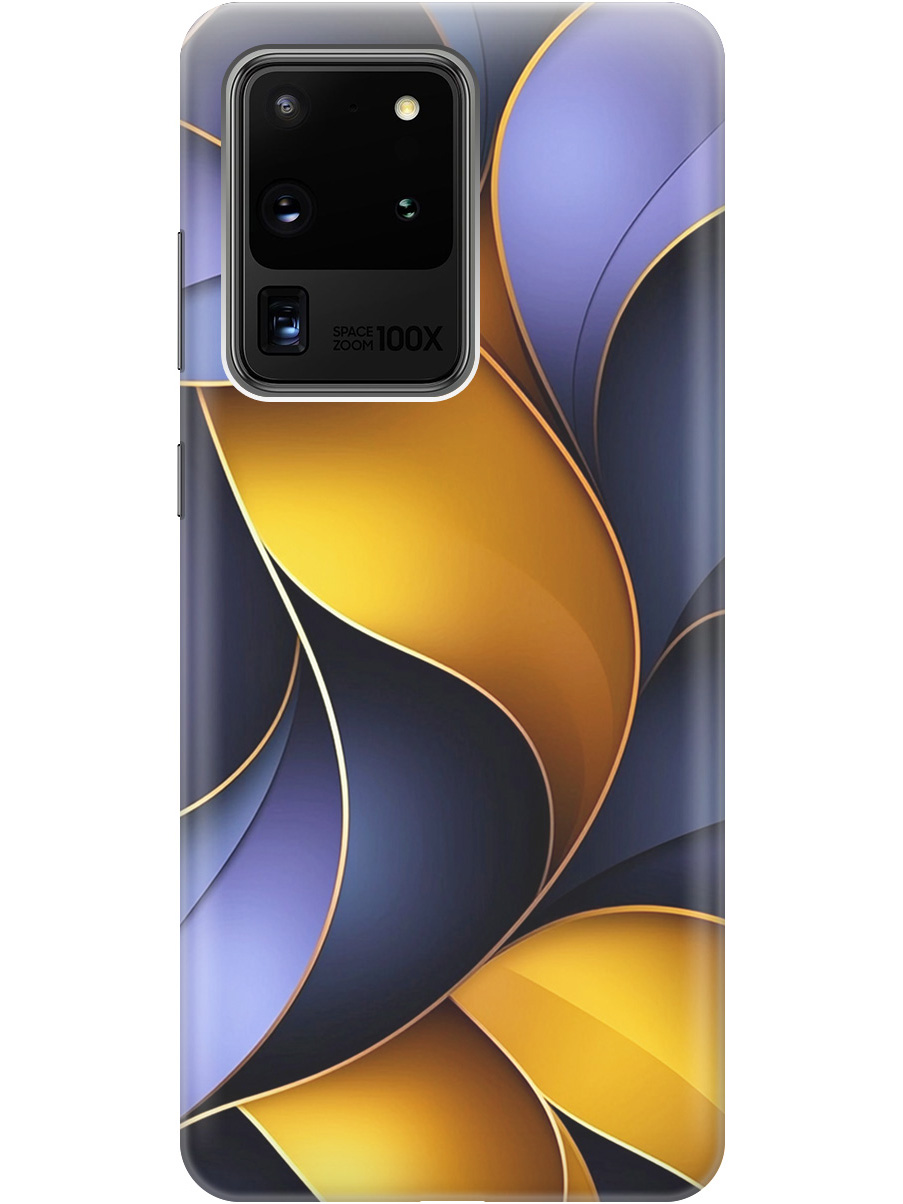 

Силиконовый чехол на Samsung Galaxy S20 Ultra с принтом "Желто-сиреневые изгибы", Прозрачный;желтый;фиолетовый, 722628631