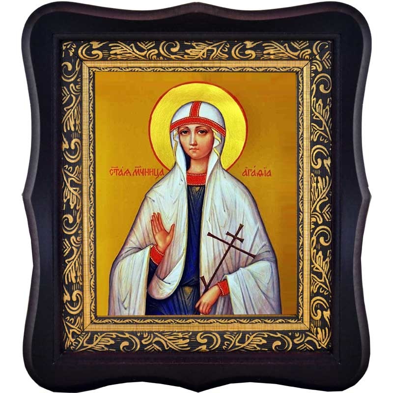 

Агафия (Агата) Панормская (Палермская) Сицилийская Святая мученица. Икона на холсте.