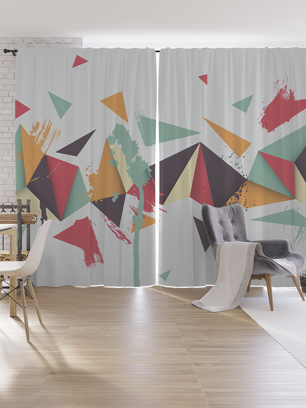 

Шторы под лён JoyArty "Ломаный пейзаж", серия Oxford DeLux, 340х265 см, Ломаный пейзаж