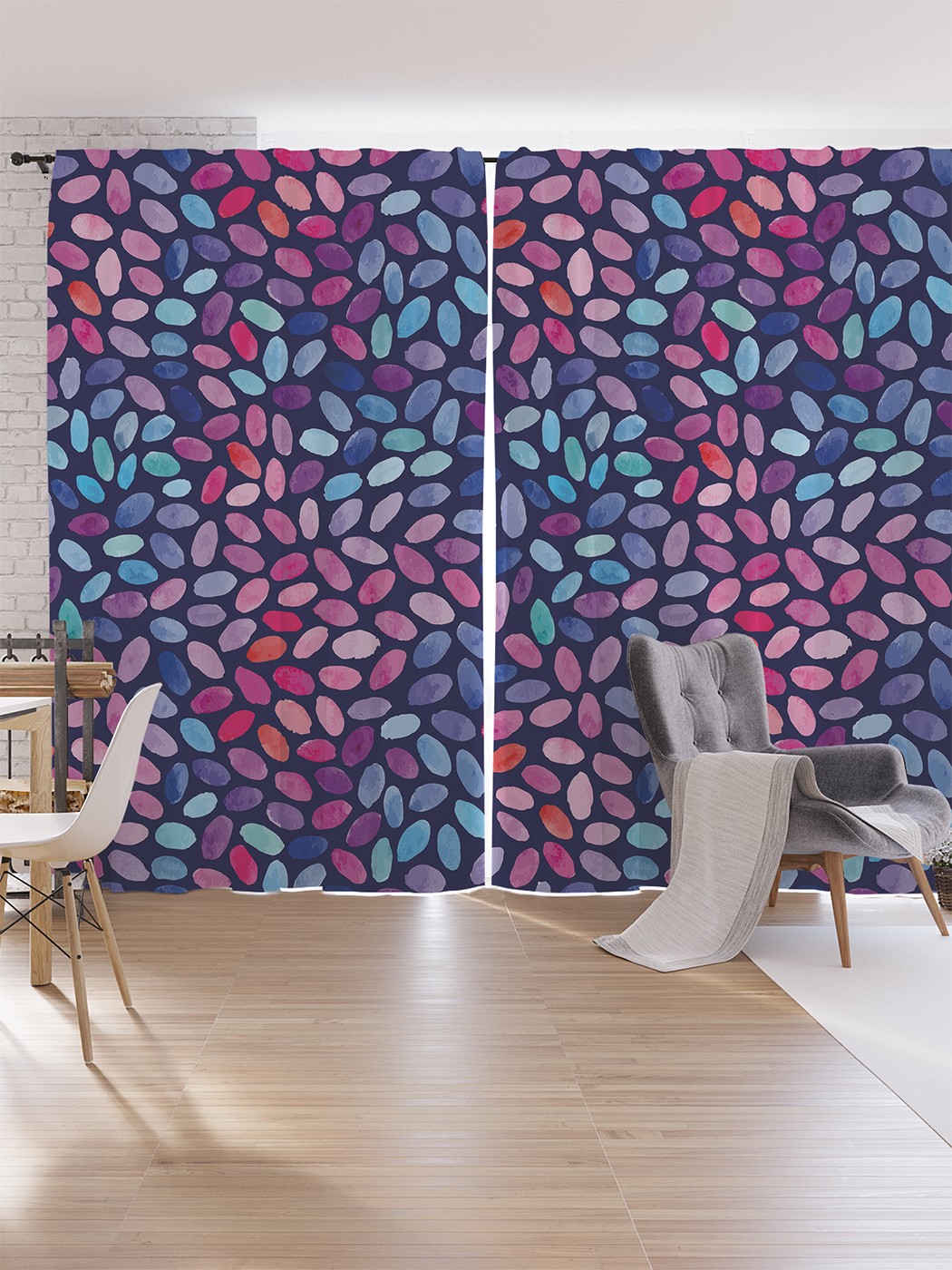 

Шторы под лён JoyArty "Листовидный витраж", серия Oxford DeLux, 340х265 см, Листовидный витраж