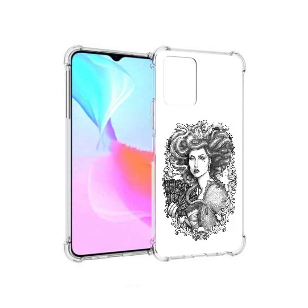 

Чехол MyPads Tocco для Vivo Y33s медуза черно белый (PT226981.417.472), Прозрачный, Tocco