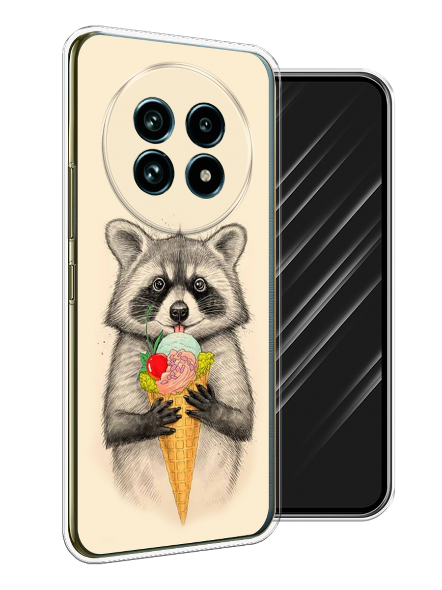 

Чехол Awog на Realme 13 Pro+/13 Pro "Енот с мороженым", Бежевый;серый, 2518150-1