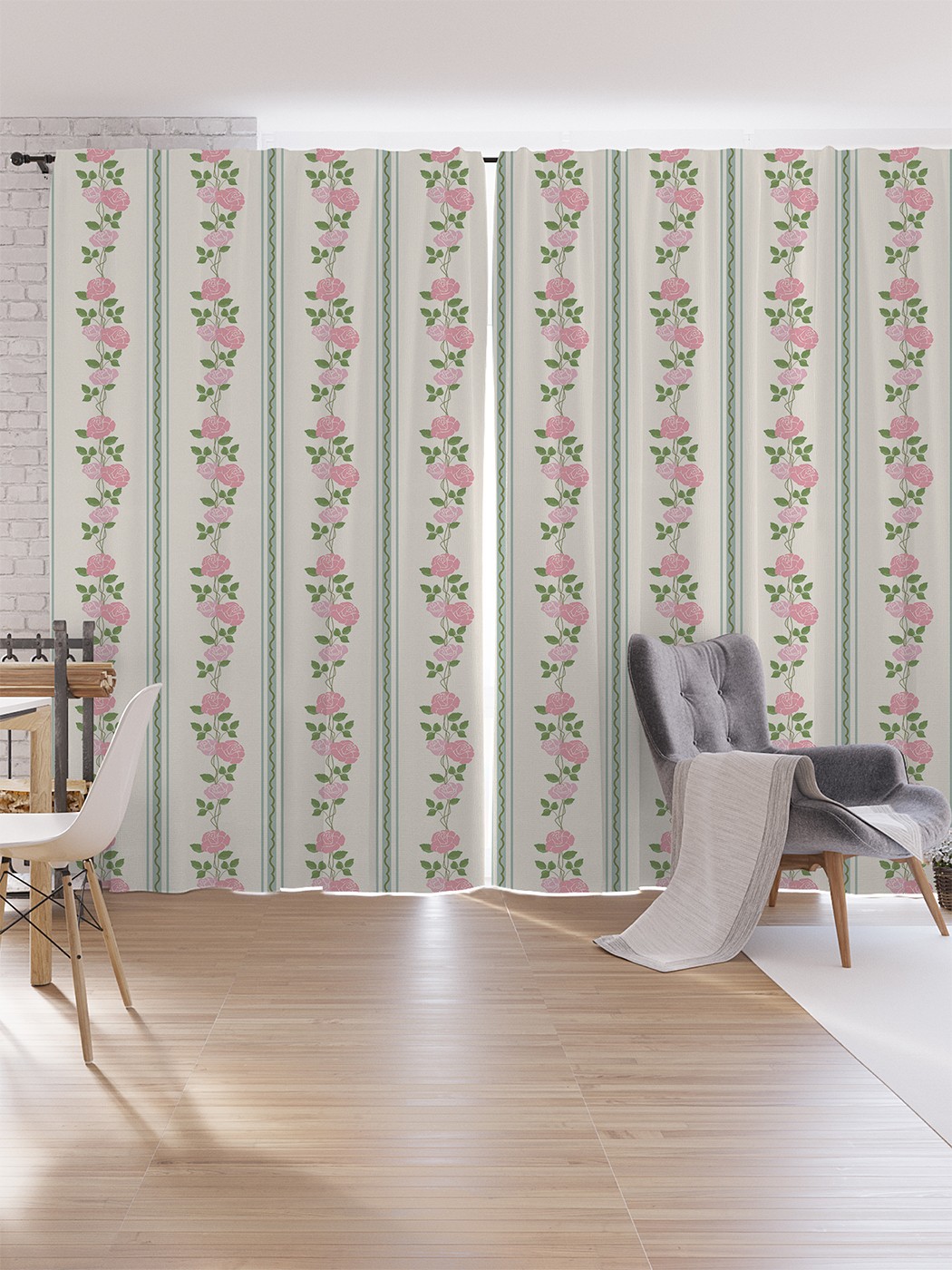 

Шторы под лён JoyArty "Цветы в ряд", серия Oxford DeLux, 340х265 см, Цветы в ряд