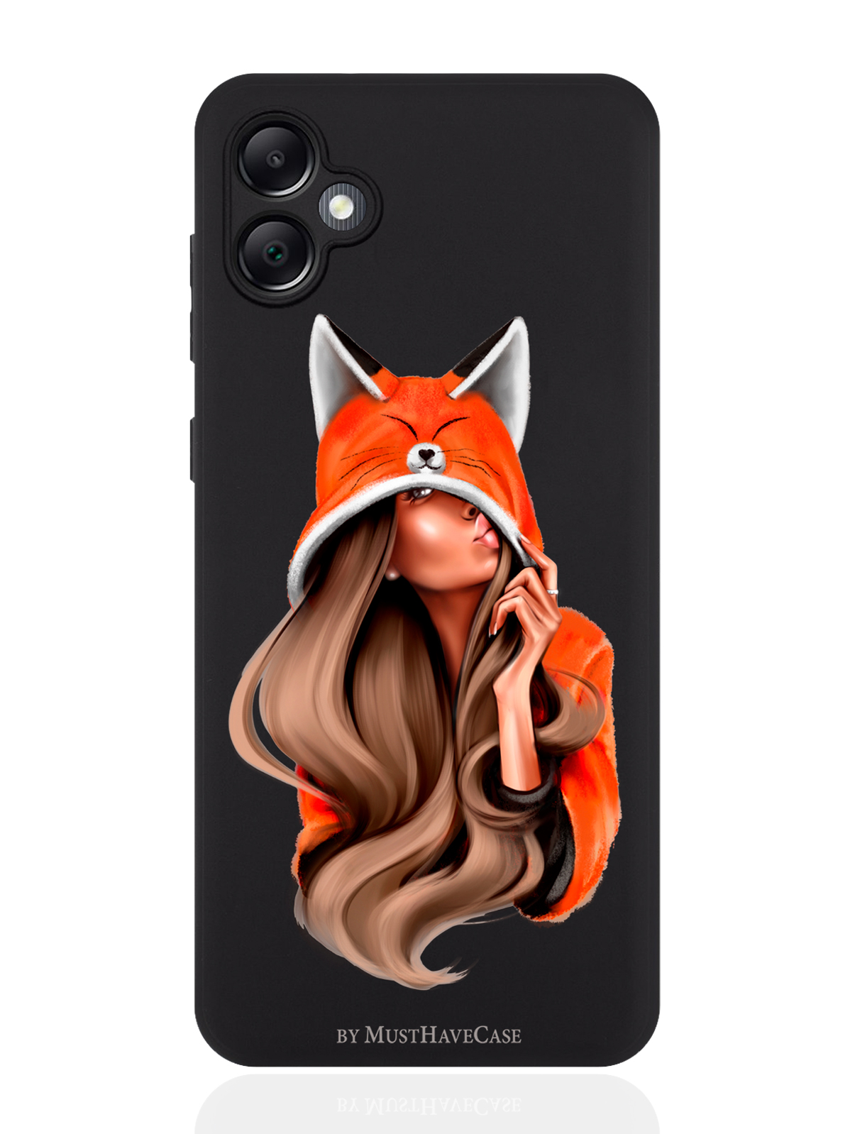 

Чехол для смартфона Samsung A05 черный силиконовый Foxy Girl, Черный;коричневый, Samsung