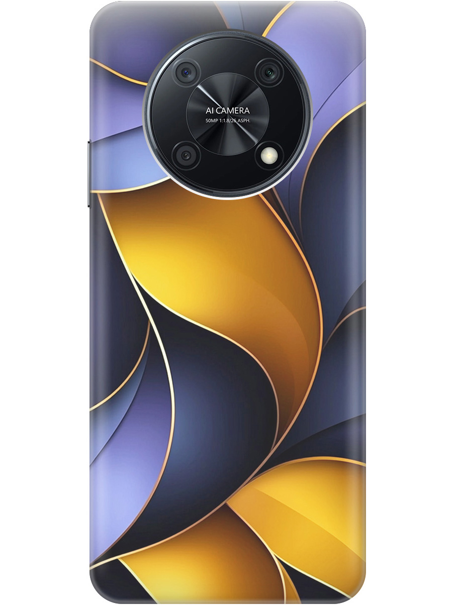 

Силиконовый чехол на Huawei nova Y90 с принтом "Желто-сиреневые изгибы", Прозрачный;желтый;фиолетовый, 740188631