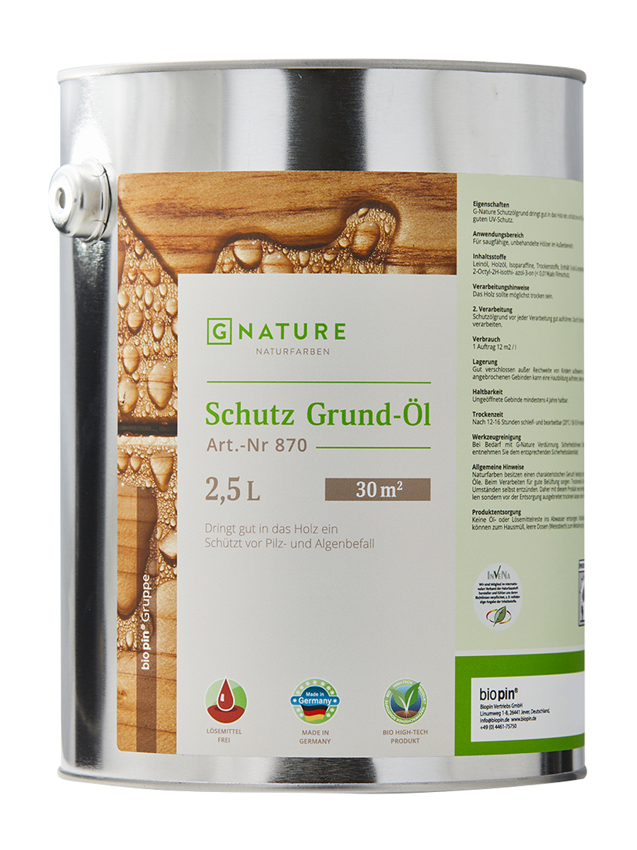 GNature 870, Schutz Grund-Ol Защитный грунт-антисептик на основе масла 2,5 л