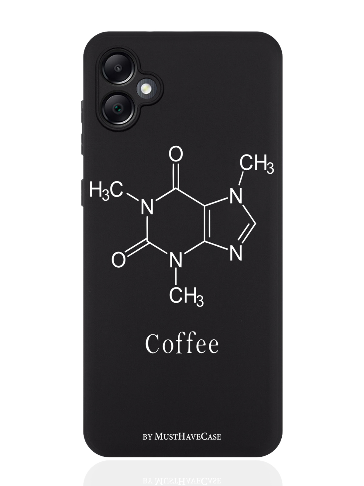 

Чехол для смартфона Samsung A05 черный силиконовый Молекула кофе, Розовый, Samsung