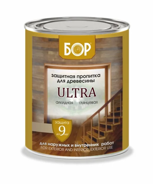 

Пропитка защитная БОР ULTRA тонирующая алкидная глянцевая ПАЛИСАНДР 2,7кг