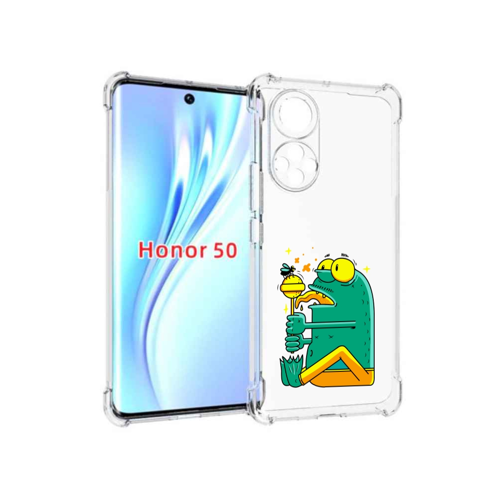 

Чехол бампер MyPads Зеленая лягушка с чупа чупсом для Huawei Hon, Прозрачный, Tocco