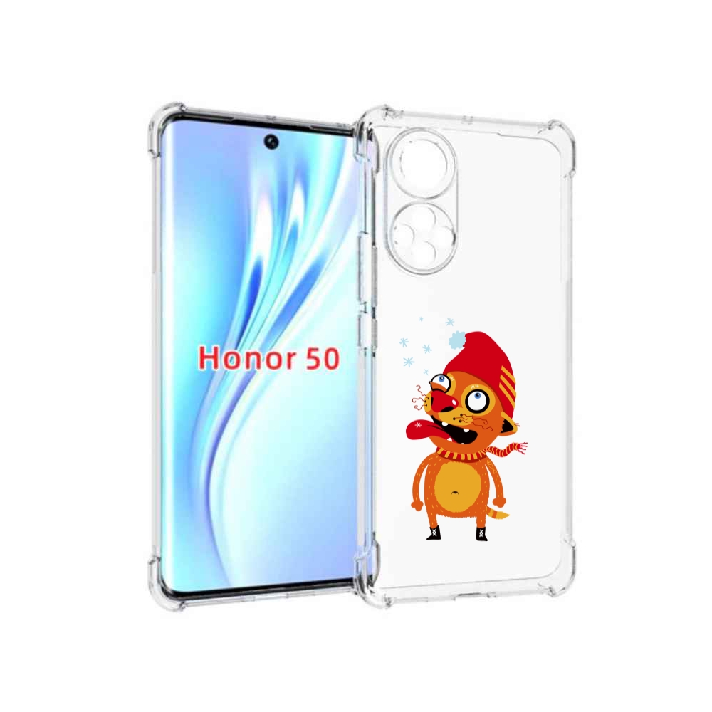 

Чехол бампер MyPads Зимний кот для Honor 50., Прозрачный, Tocco