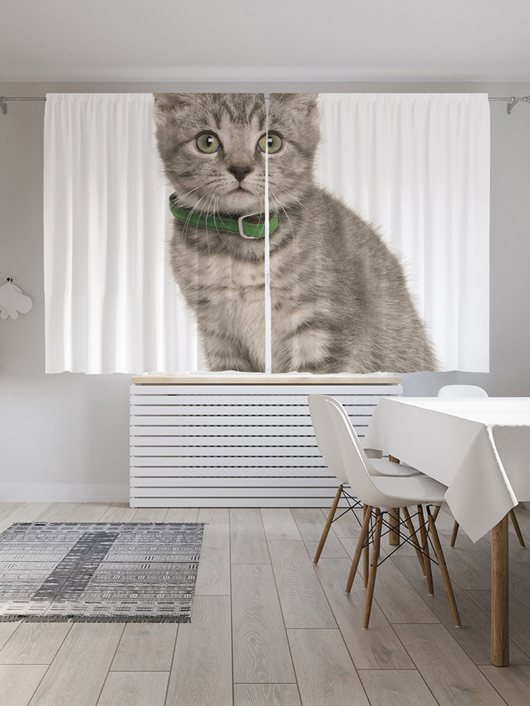 

Шторы JoyArty с фотопечатью "Котик с ошейником" из сатена, 290х180 см, Котик с ошейником