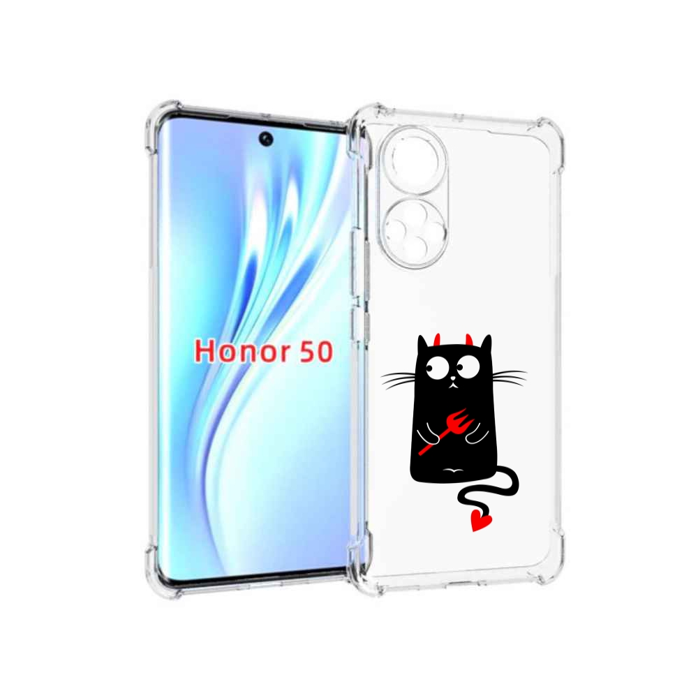 

Чехол бампер MyPads Кот демон для Honor 50., Прозрачный, Tocco
