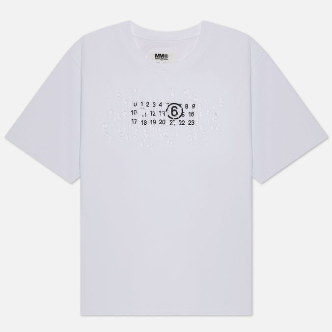 

Мужская футболка Maison Margiela MM6 Destroyed Logo белый, Размер XXL, Destroyed Logo