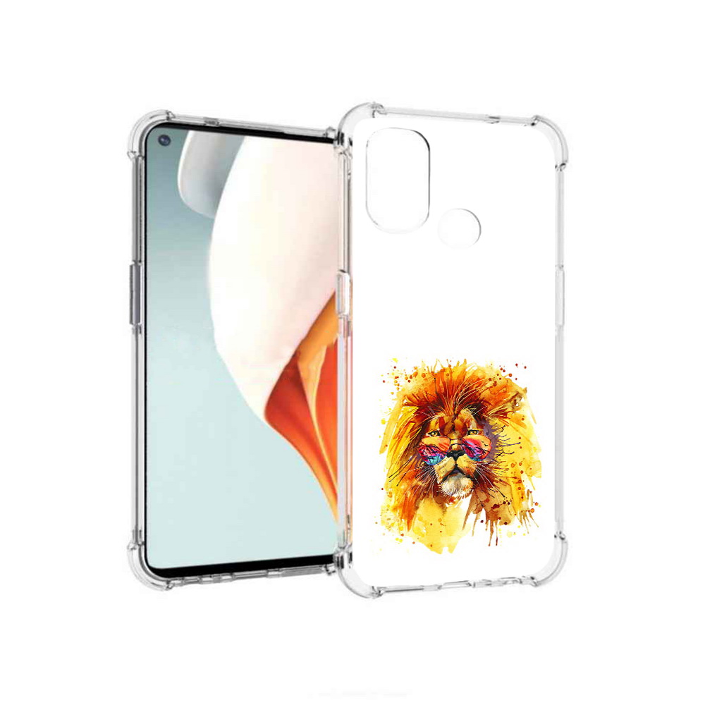 

Чехол MyPads Tocco для OnePlus Nord N100 лев в очках (PT227045.141.436), Прозрачный, Tocco