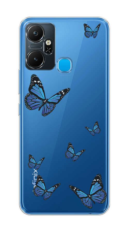 

Чехол на Infinix Smart 6 Plus "Blue butterflies", Синий;черный, 3102350-1