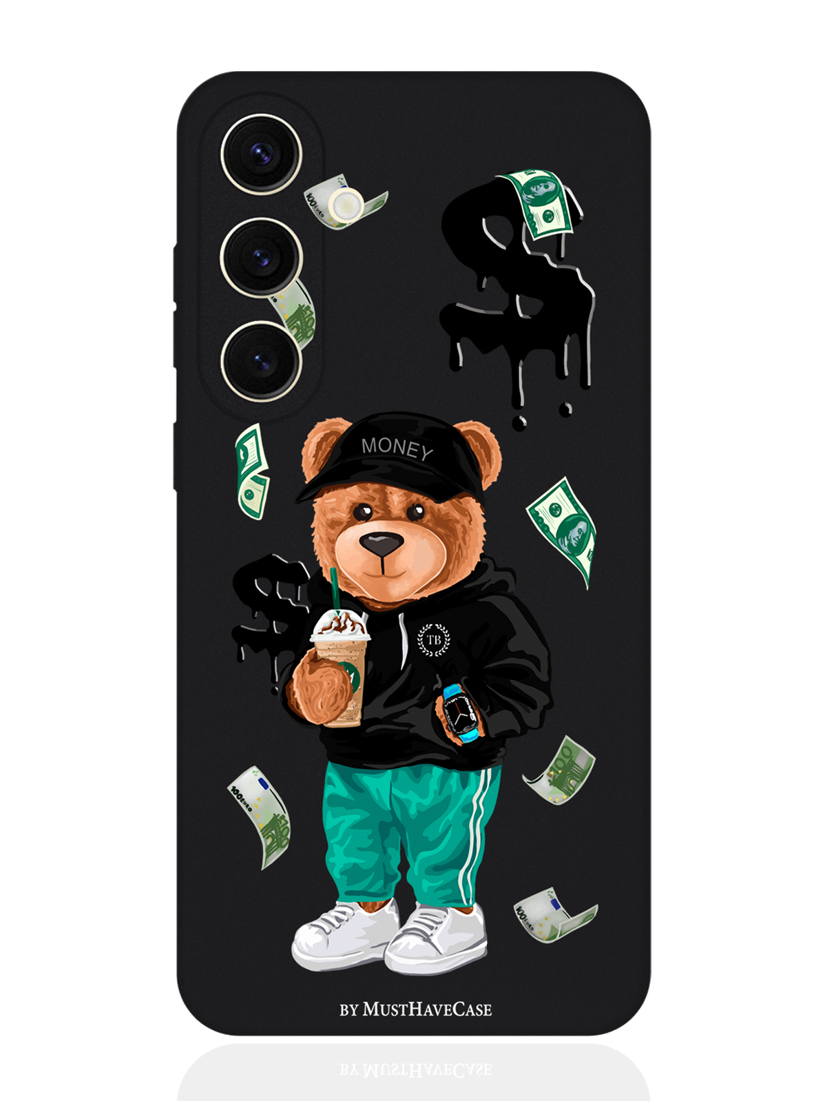 

Чехол для смартфона Samsung S24 черный силиконовый Tony Bear, Черный;зеленый;коричневый, Samsung