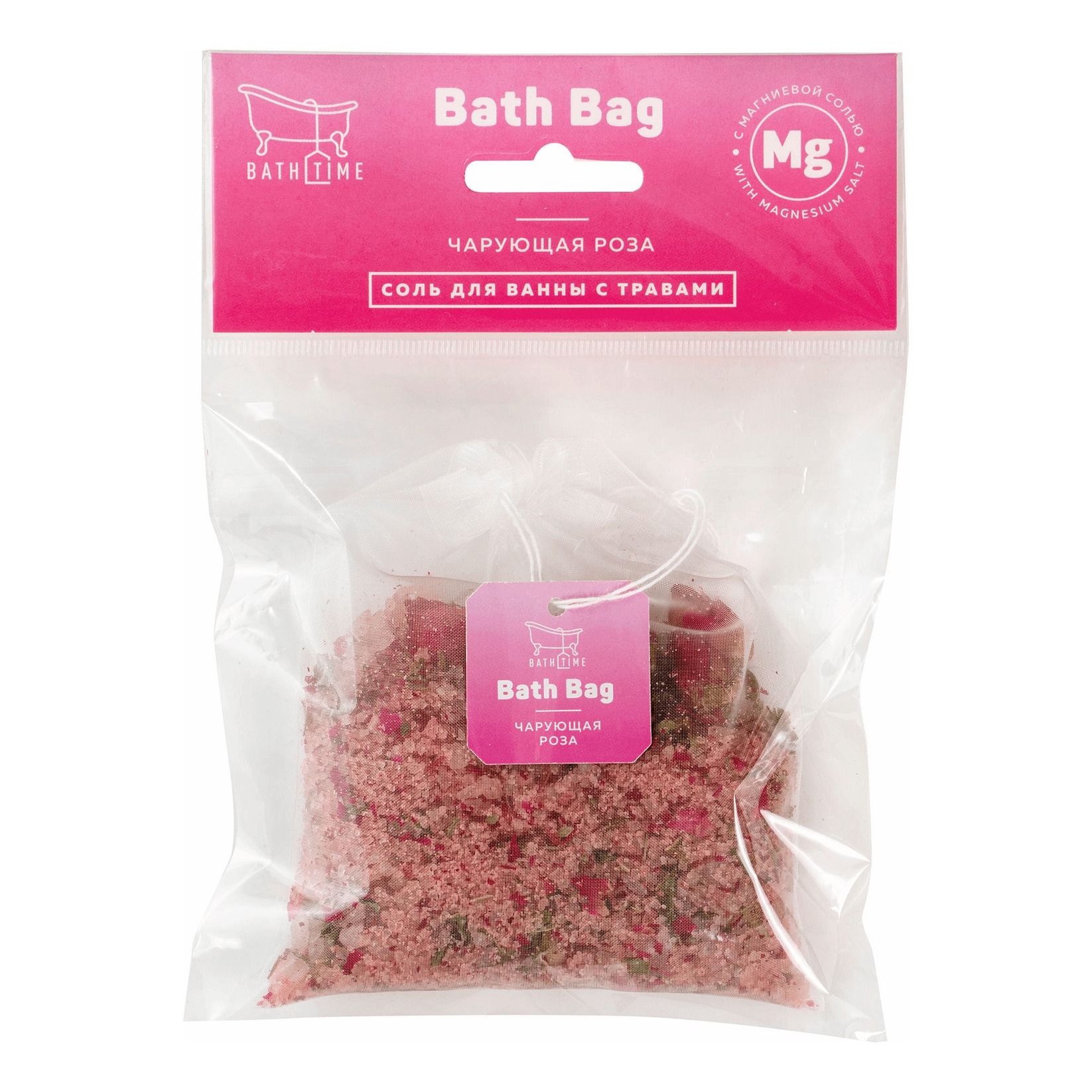 Соль для ванны BathTime Bath Bag Чарующая роза 100 г 139₽