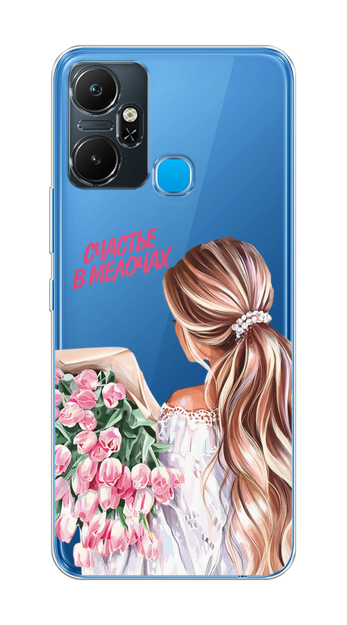 

Чехол на Infinix Smart 6 Plus "Простые радости", Прозрачный;розовый;белый;бежевый, 3102350-1