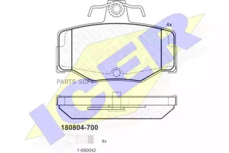 

Колодки Задние Nissan Almera N16/Primera P11 Icer 180804-700 Icer арт. 180804-700