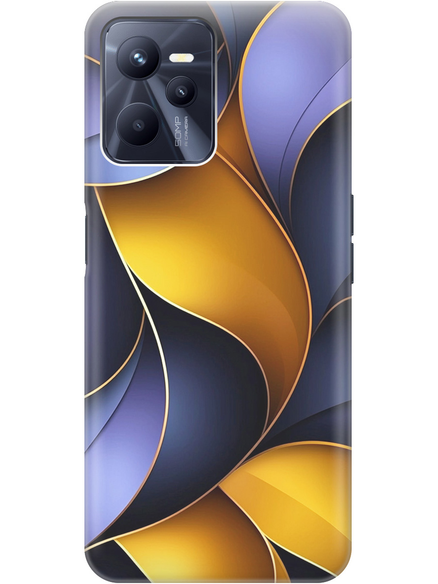 

Силиконовый чехол на Realme C35 с принтом "Желто-сиреневые изгибы", Прозрачный;желтый;фиолетовый, 741744631