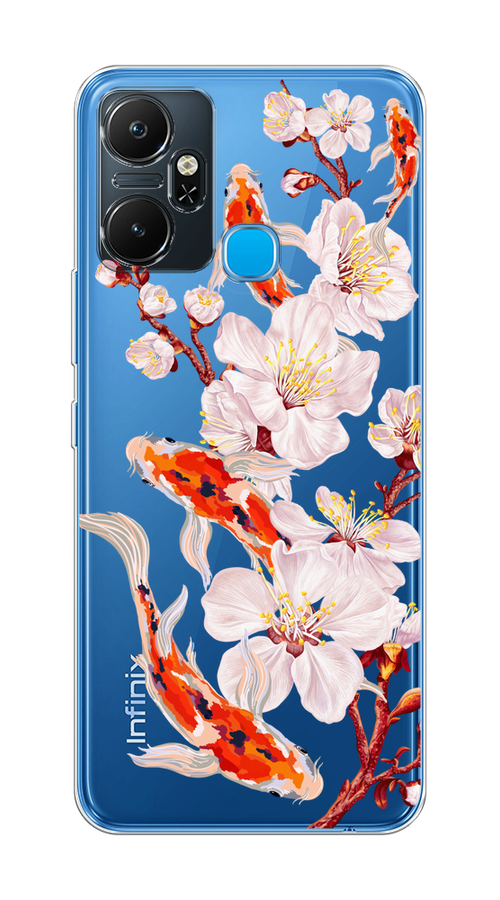 

Чехол на Infinix Smart 6 Plus "Карпы и сакура", Оранжевый;розовый;бежевый;прозрачный, 3102350-1