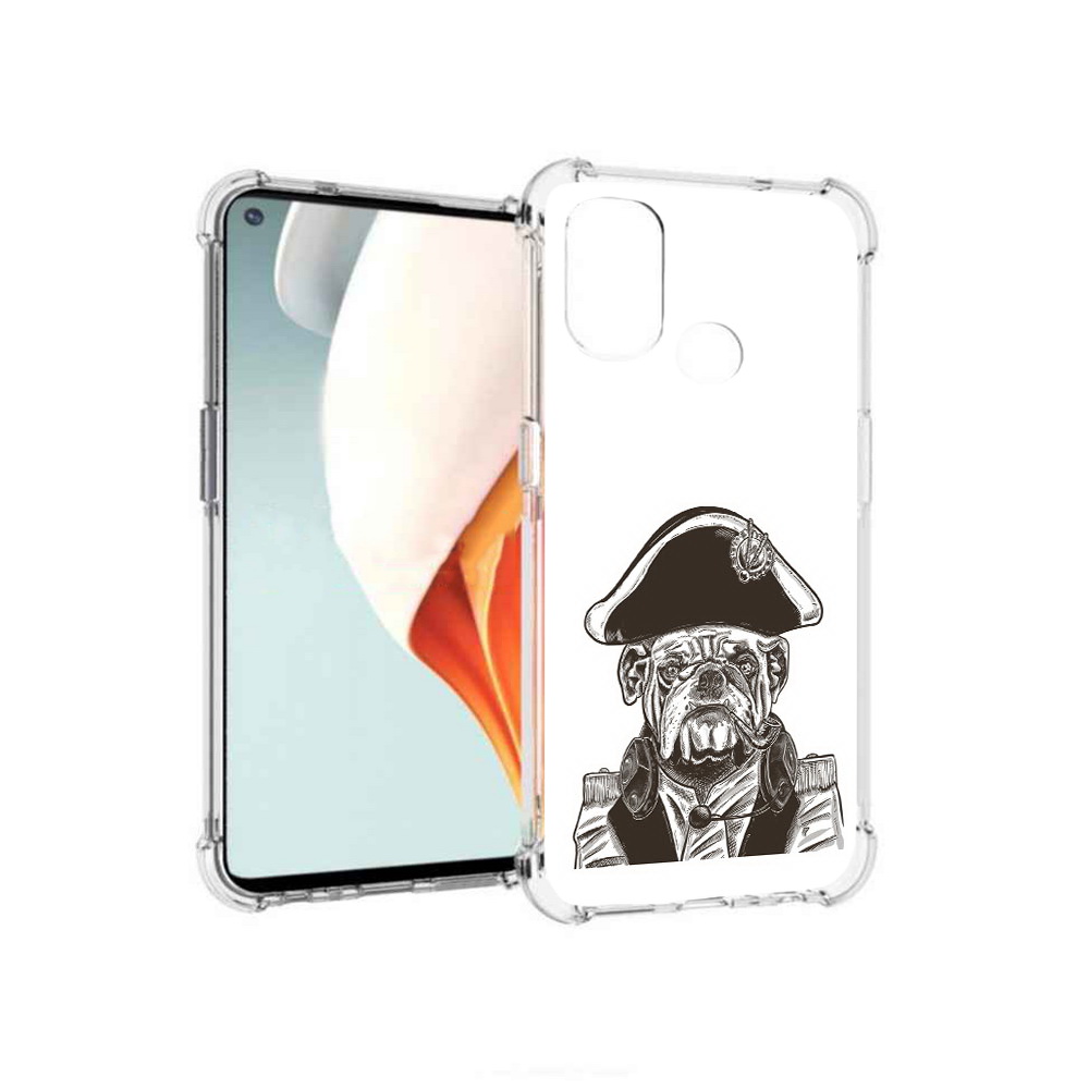 

Чехол MyPads Tocco для OnePlus Nord N100 мопс генерал (PT227045.141.483), Прозрачный, Tocco
