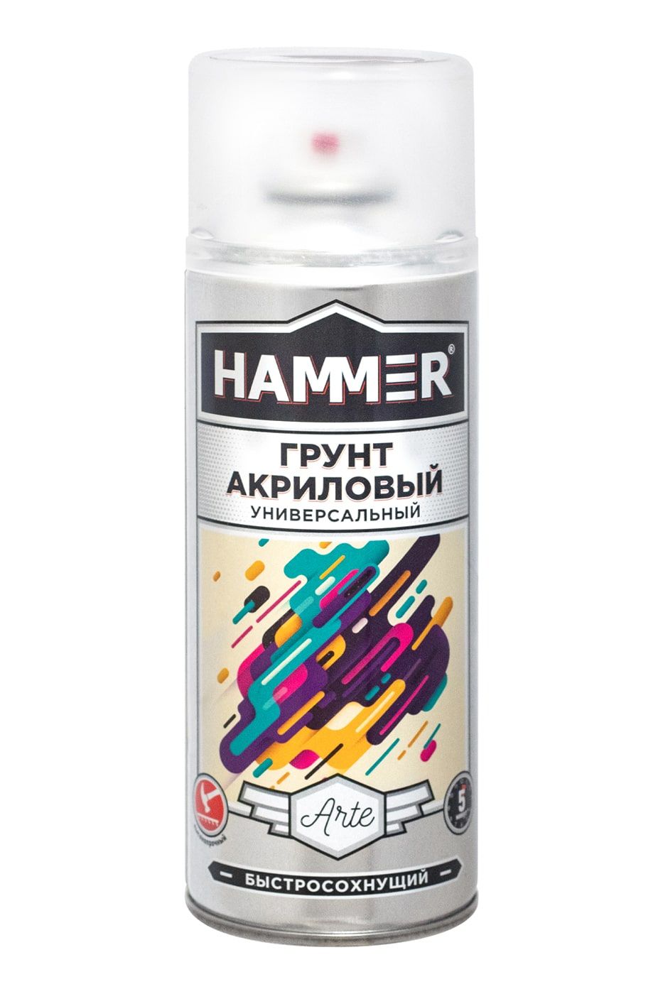 

Грунт универсальный акриловый HAMMER Arte серый аэрозольный в баллончике 520мл, 520мл