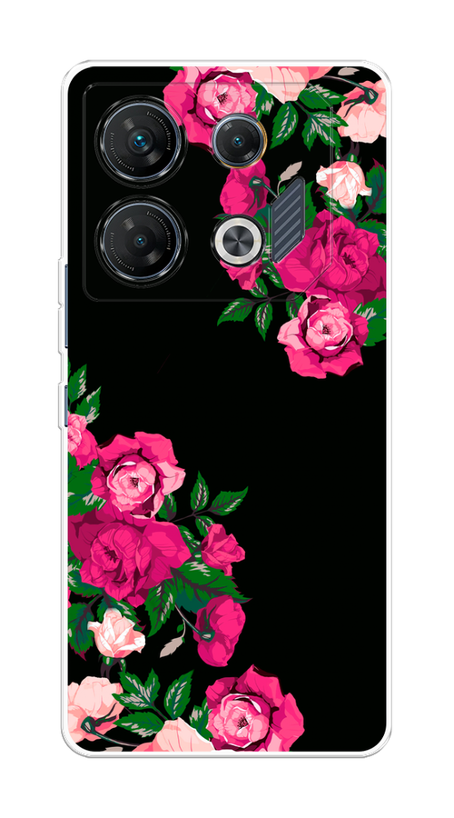 

Чехол на Infinix GT 10 Pro "Розы фуксия", Черный;розовый;зеленый, 3104850-1