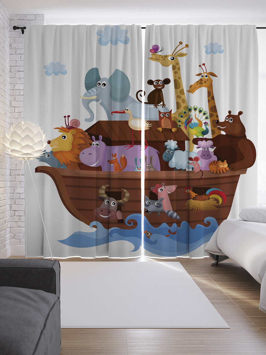 

Шторы JoyArty с фотопечатью "Красочный ковчег" из сатена, 290х265 см, Красочный ковчег