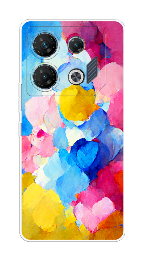 

Чехол на Infinix GT 10 Pro "Яркие пятна", Синий;голубой;желтый;розовый, 3104850-1