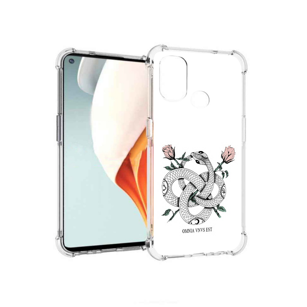 

Чехол MyPads Tocco для OnePlus Nord N100 нарисованная змея абстракция (PT227045.141.502), Прозрачный, Tocco