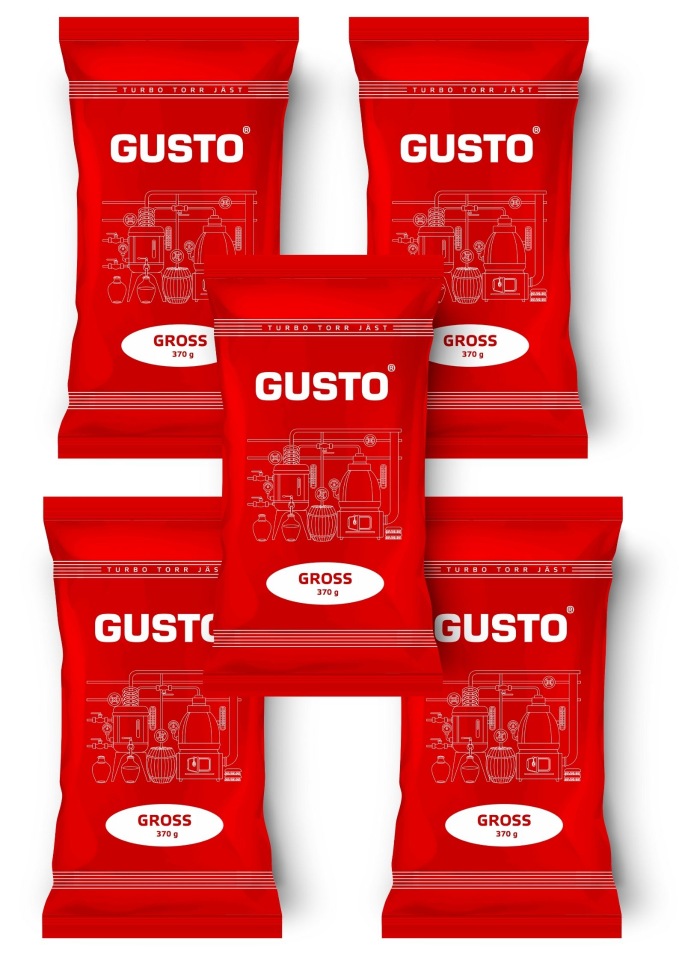 

Спиртовые турбо дрожжи GUSTO GROSS, 370гр (в комплекте 5 шт)