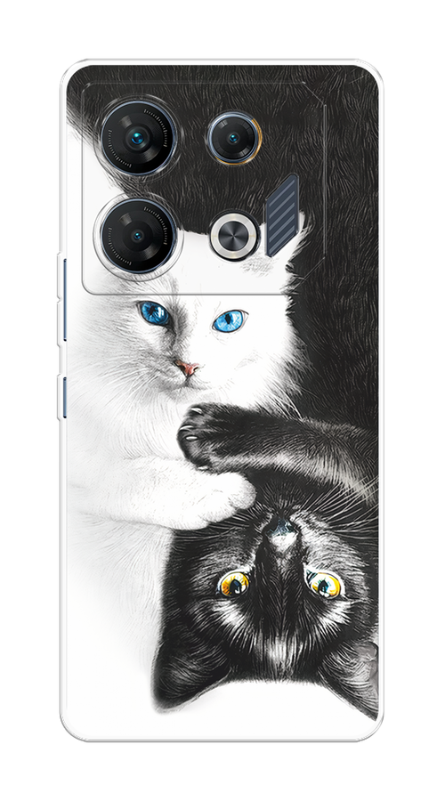 

Чехол на Infinix GT 10 Pro "Коты Инь-Янь", Черный;белый;голубой, 3104850-1