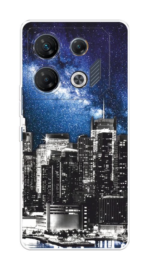 

Чехол на Infinix GT 10 Pro "Космический Нью-Йорк", Синий;серый, 3104850-1