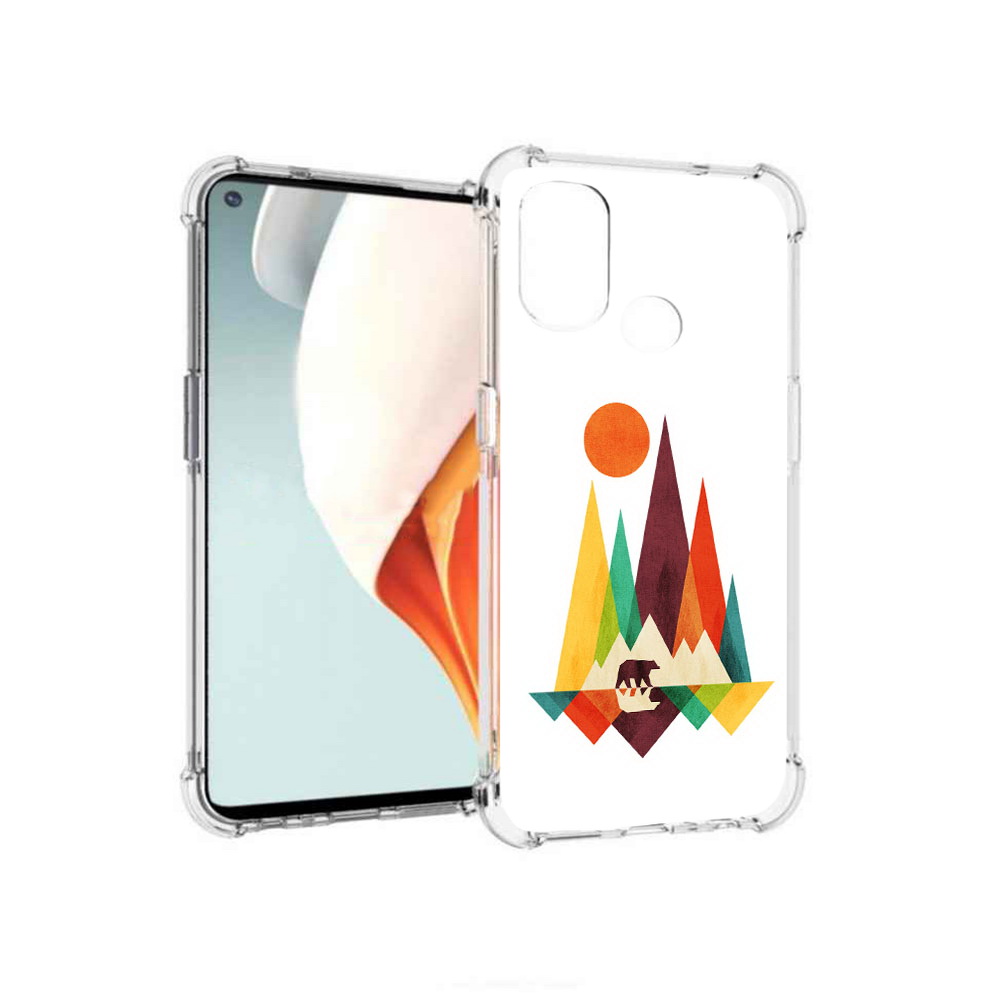 

Чехол MyPads Tocco для OnePlus Nord N100 нарисованные горы с медведем (PT227045.141.506), Прозрачный, Tocco