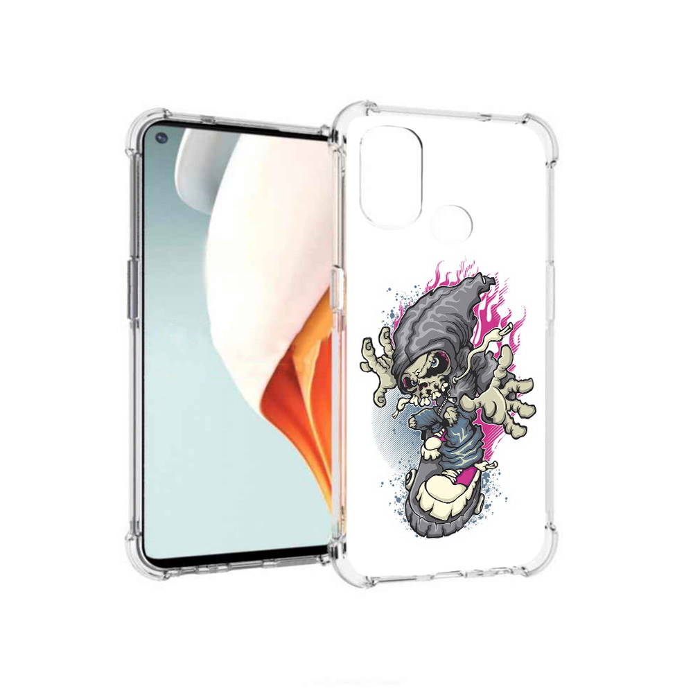 фото Чехол mypads tocco для oneplus nord n100 нарисованный скелет на скейт борде