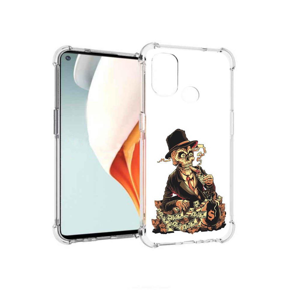 

Чехол MyPads Tocco для OnePlus Nord N100 нарисованный череп с сигаретой (PT227045.141.515), Прозрачный, Tocco