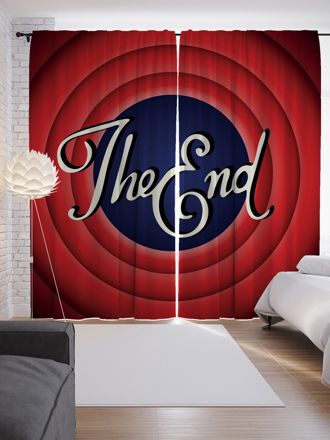 

Шторы JoyArty с фотопечатью "The end" из сатена, 290х265 см, The end