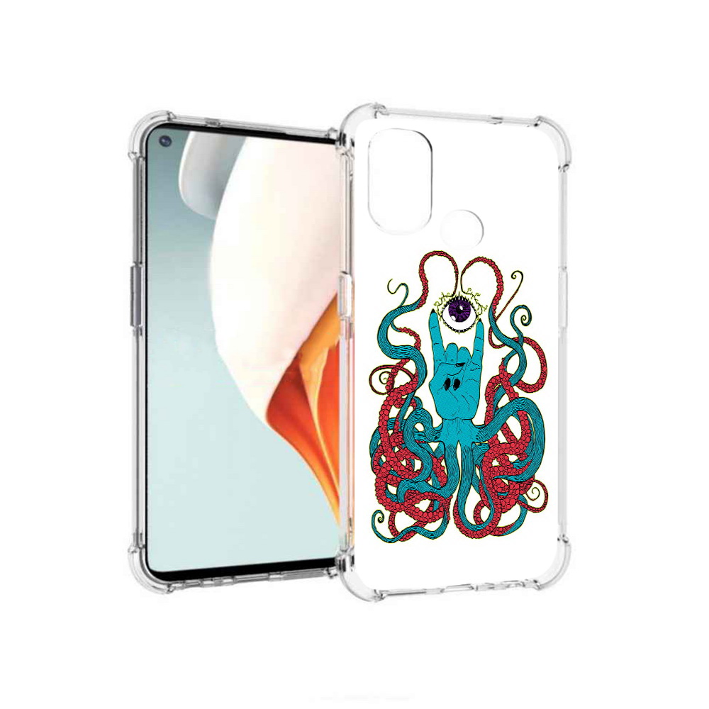 

Чехол MyPads Tocco для OnePlus Nord N100 осьминог-рука абстракция (PT227045.141.530), Прозрачный, Tocco