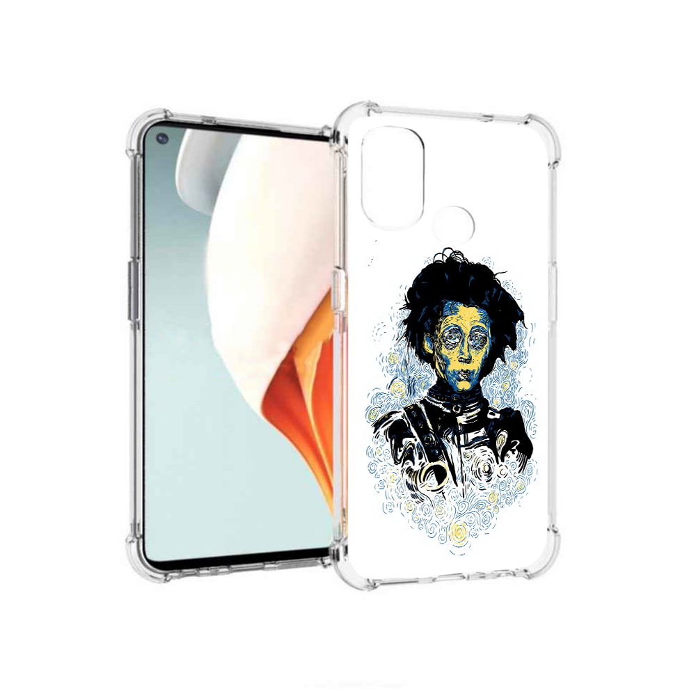 

Чехол MyPads Tocco для OnePlus Nord N100 парень черно-белый абстракция (PT227045.141.535), Прозрачный, Tocco