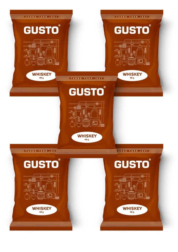 

Спиртовые турбо дрожжи GUSTO Whiskey 48гр (в комплекте 5 шт)