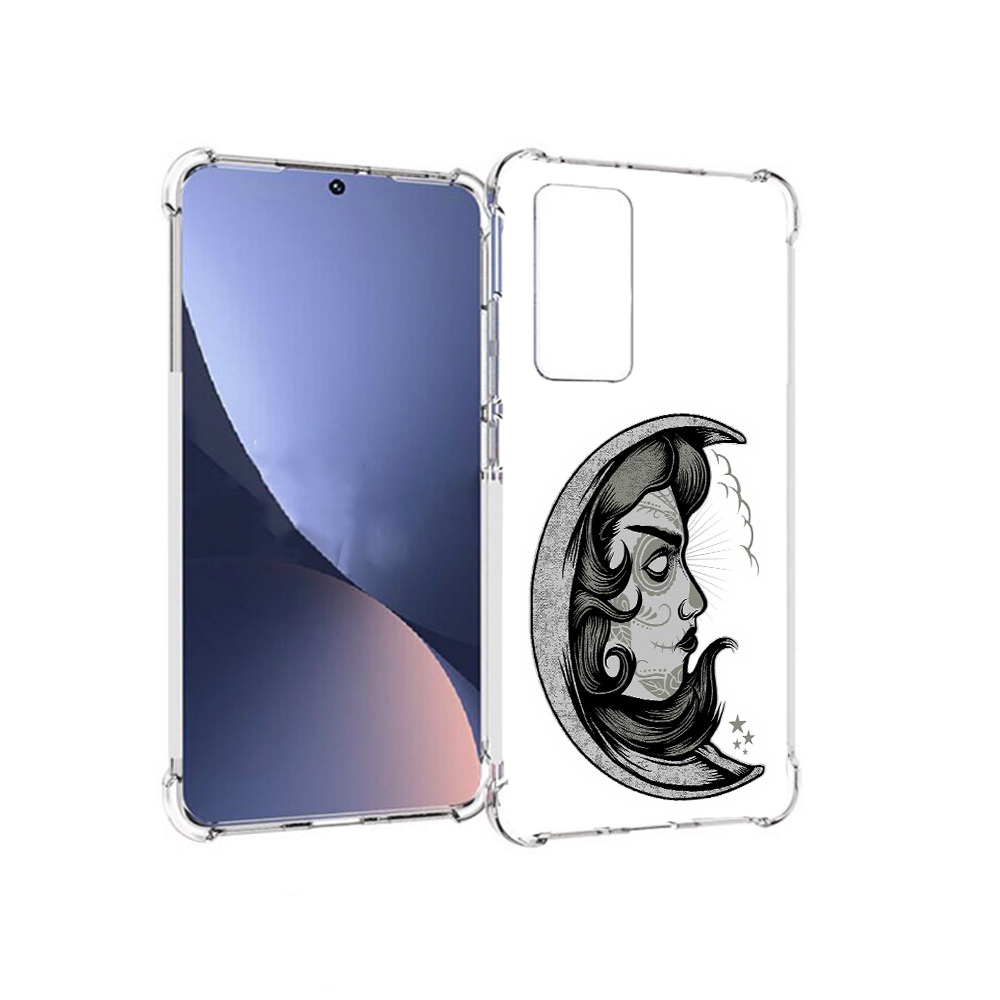 

Чехол MyPads Tocco для Xiaomi 12 черно белая луна с лицом (PT226952.288.680), Прозрачный, Tocco