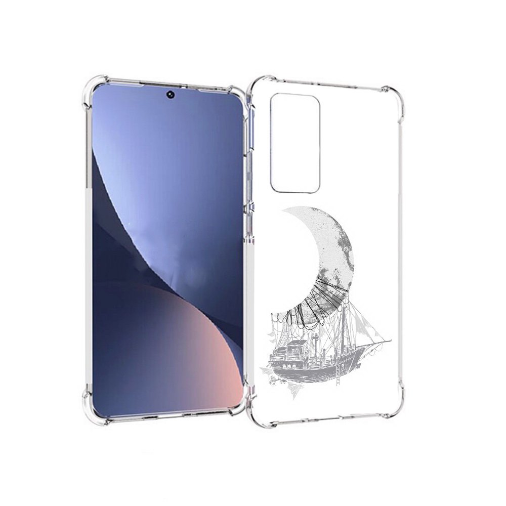 

Чехол MyPads Tocco для Xiaomi 12 черно белый корабль полумесяц (PT226952.288.684), Прозрачный, Tocco