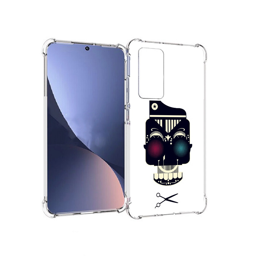

Чехол MyPads Tocco для Xiaomi 12 черно белый скелет с яркими глазами (PT226952.288.687), Прозрачный, Tocco