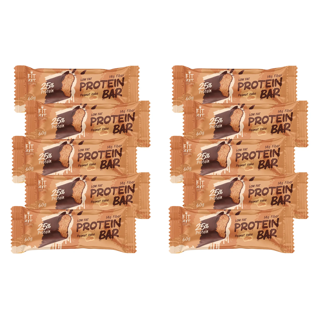 

Протеиновый батончик Fit Kit Protein Bar 60 г х 10 шт Арахисовый торт, Protein Bar 60 г х 10 шт