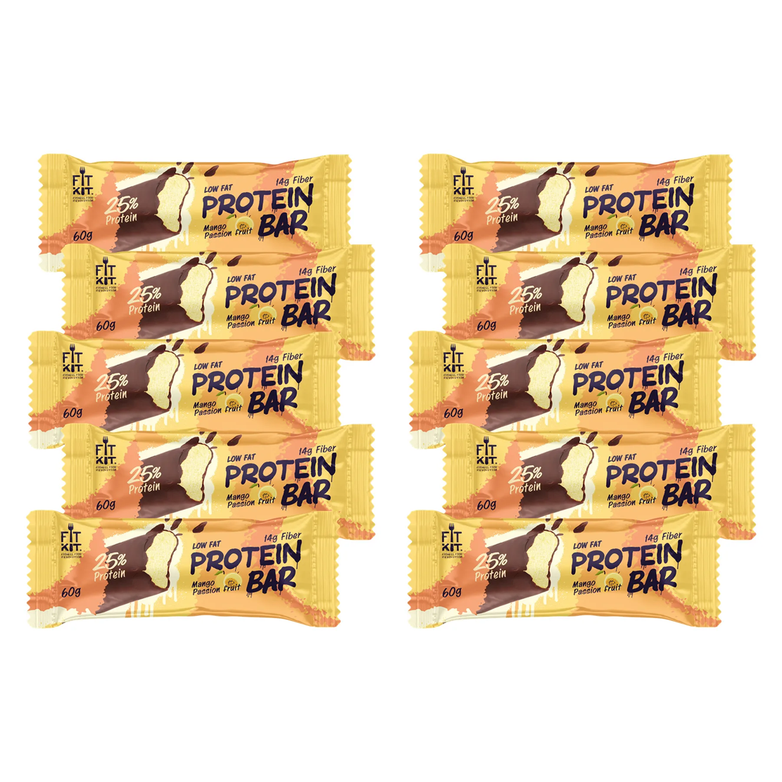

Протеиновый батончик Fit Kit Protein Bar 60 г х 10 шт Манго-маракуйя, Protein Bar 60 г х 10 шт