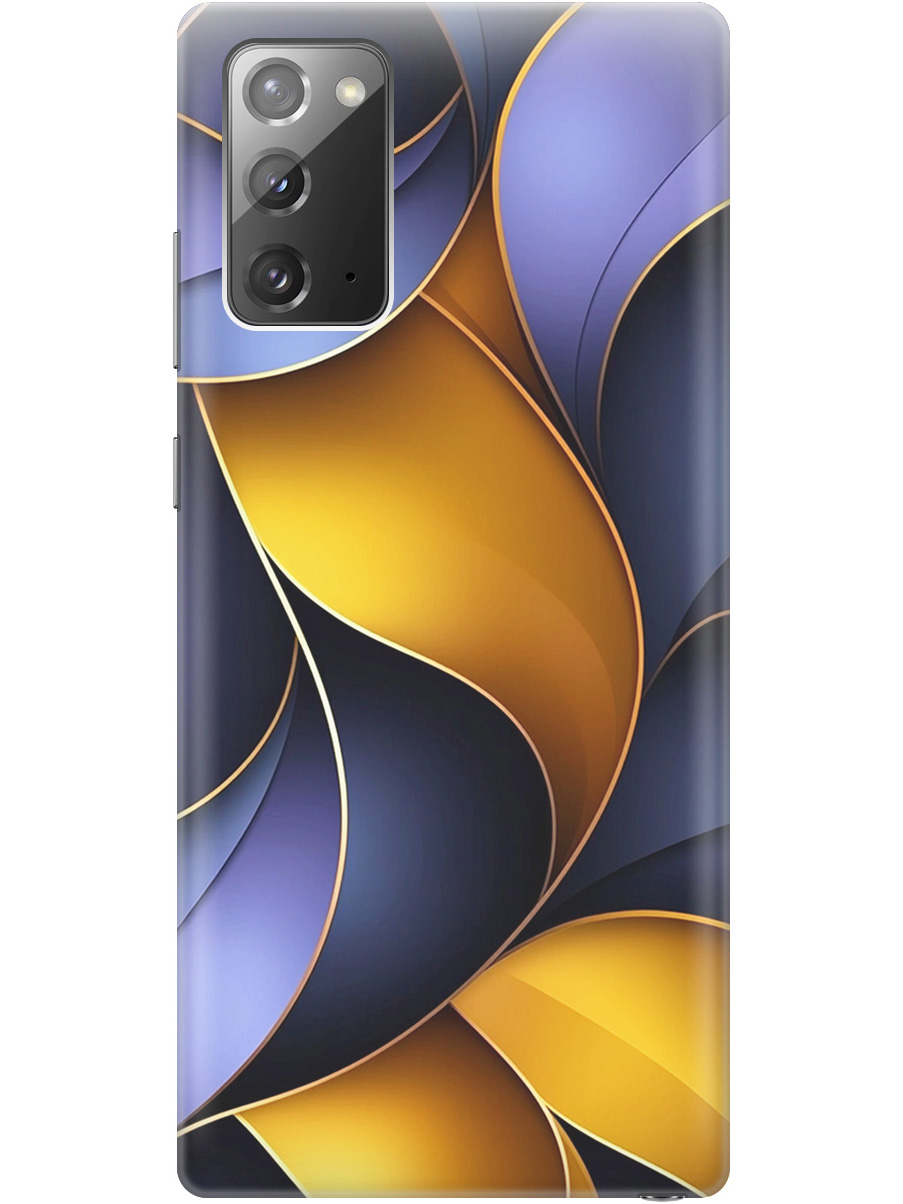 

Силиконовый чехол на Samsung Galaxy Note 20 с принтом "Желто-сиреневые изгибы", Прозрачный;желтый;фиолетовый, 723276331