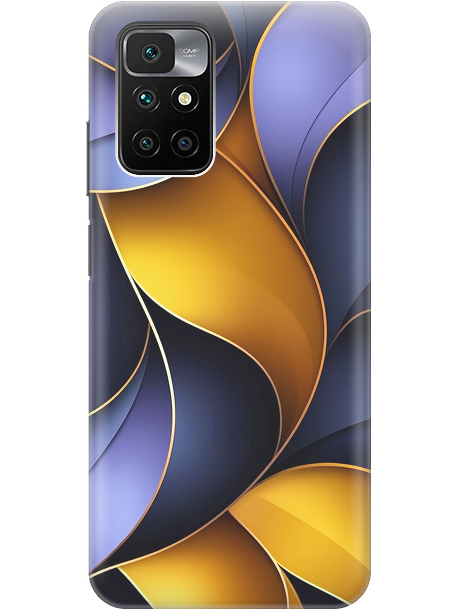 

Силиконовый чехол на Xiaomi Redmi 10 с принтом "Желто-сиреневые изгибы", Прозрачный;желтый;фиолетовый, 731907131